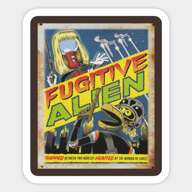 Mystery Science Rusty Barn Sign 3000 - Fugitive Alien Sticker by Starbase79